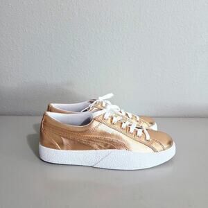 PUMA Women’s Love Metallic Gold Casual Sneakers, Statement, Classic, Sz 7